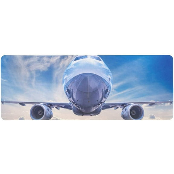 ZHANZZK Cool Airplane Airliner in The Sky Above New York City Extra Extended Large Gaming Mouse Pad Mat Desk Pad Keyboard Mat 31.5x12 inch