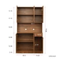 thumbnail image 4 of 70.87" Kitchen Pantry Cabinets With 6 Doors, 1 Open Shelves And 1 Drawer Wood Wardrobe Closet For Bedroom, Kitchen, Entrance Buffet Cabinet, Walnut, 4 of 8