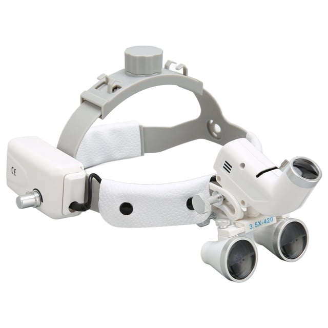 Bright LED Light, Clear Image, Adjustable Angle 3.5X Head Magnifier with Comfortable Foam Support Headband, Rechargeable Battery