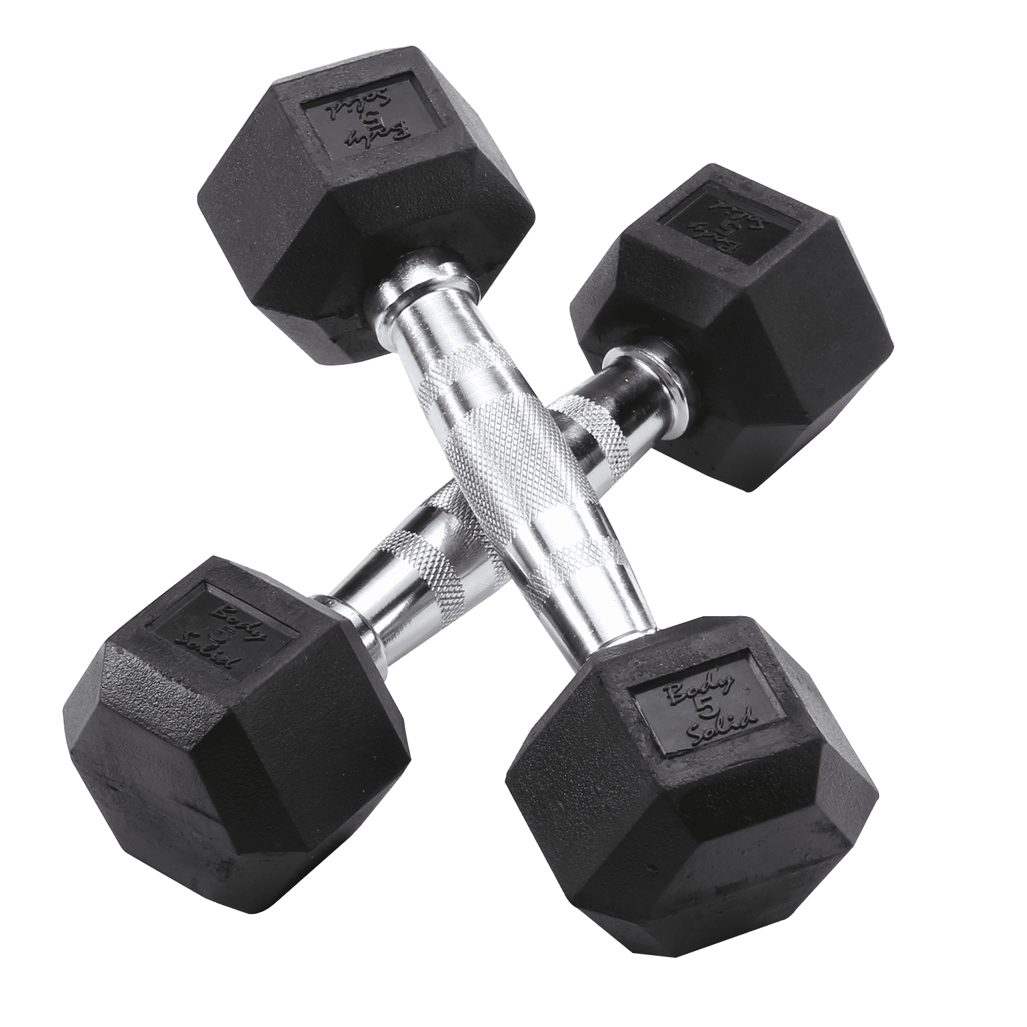 Body Solid SDRS550 Rubber Hex Dumbbell Set - 5-50lbs