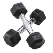 Body Solid SDRS550 Rubber Hex Dumbbell Set - 5-50lbs