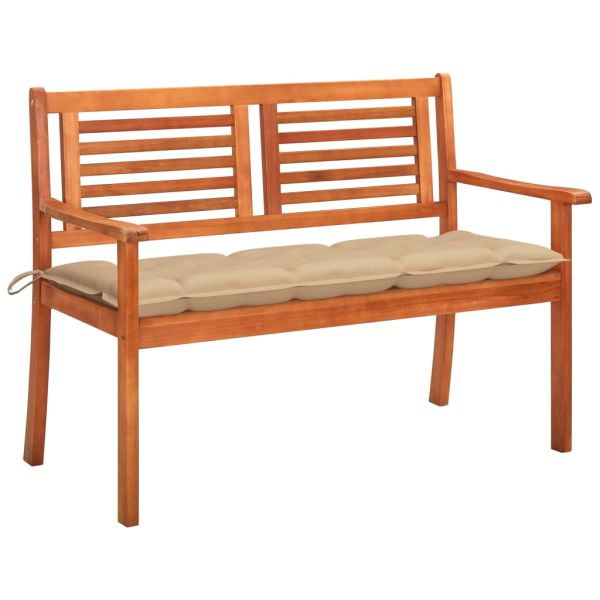 CoCocherry 2Seater Patio Bench with Cushion 47.2" Solid Eucalyptus