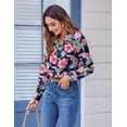 thumbnail image 4 of Zeagoo Button Down Shirts for Women Business Casual Printed Dressy Tops Long Sleeve Work Blouses Spring Shirts, 4 of 6