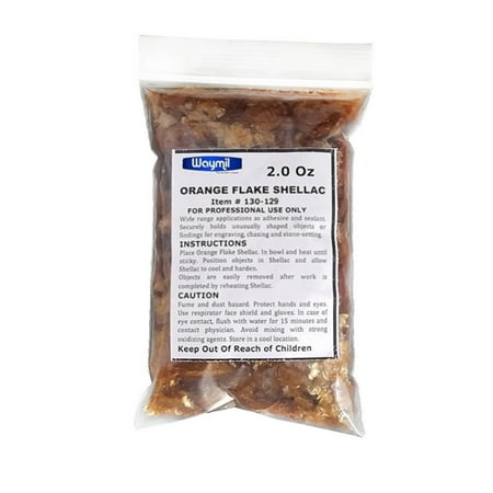 - ORANGE FLAKE SHELLAC 2 Oz JEWELRY WATCHMAKER ENGRAVING ADHESIVE SETTERS CEMENT