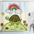 thumbnail image 1 of Ambesonne Turtle Shower Curtain, Cartoon Hill Nature, 69"Wx84"L, Multicolor, 1 of 3