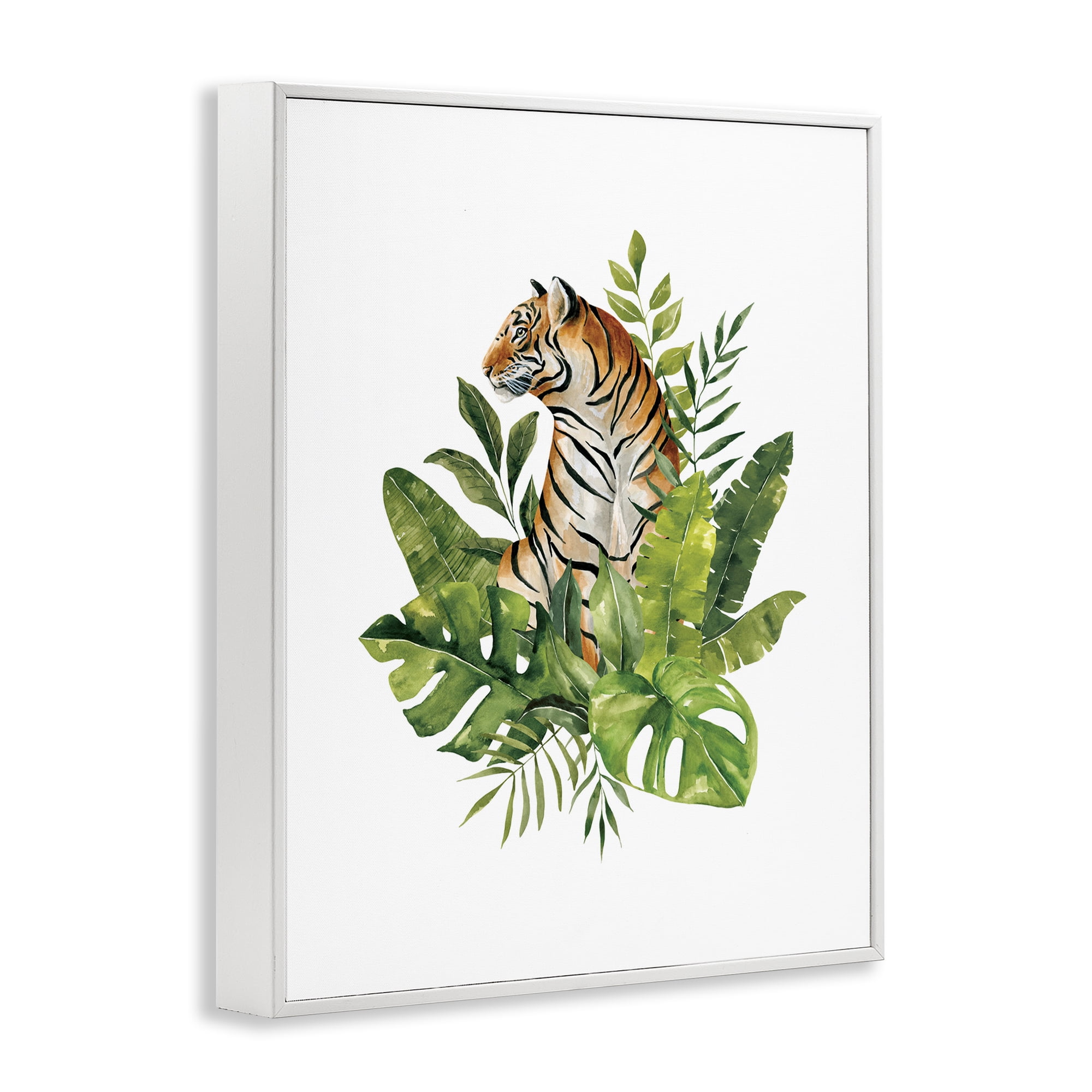 Stupell Industries Exotic Jungle Tiger White Framed Giclee Art, design by Bethany Sandoval