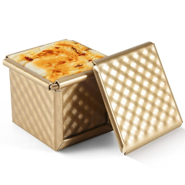 Square Loaf Pan With Lid Toast Mold Bread Pan Pullman Loaf Pan with Cover Non stick Mini Water Cube Toast Box Bodega Aurrera en linea