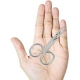 thumbnail image 5 of 2 Pieces Eyebrow Scissor Handle Tweezer Plucker Straight Tip Brow Scissors Remover Facial Hair Eyebrows Care Wig Plucking for Women(Silver and Black), 5 of 5