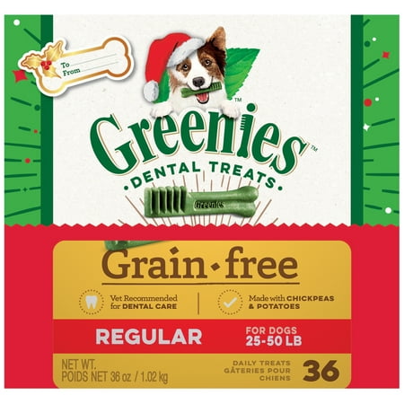 (5 pack) (5 Pack) GREENIES Holiday Limited Edition Packaging Grain Free Regular Size Dog Dental Treats, 36 oz. Box (36 Treats)