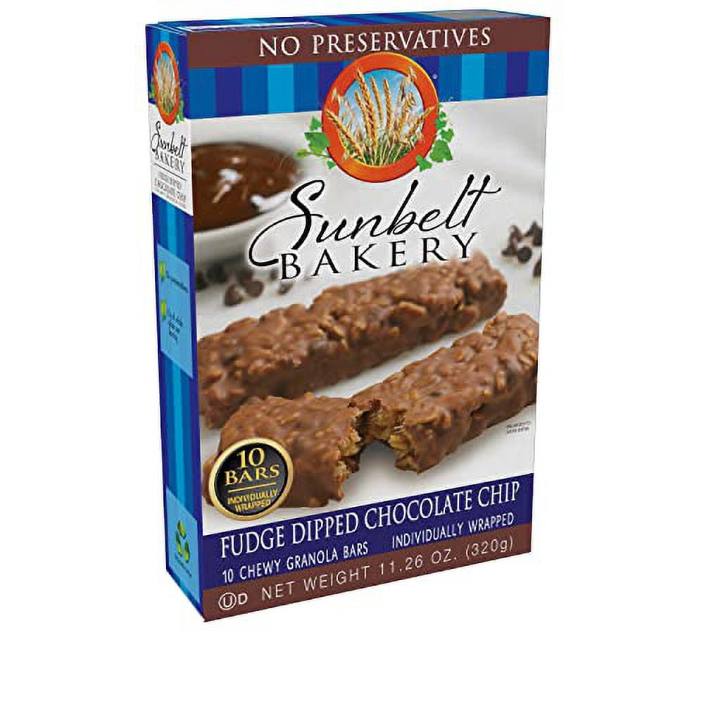 Sunbelt Bakery Fudge Dipped Chocolate Chip Chewy Granola Bars, 120-1.1 OZ Bars (12 Boxes)