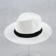thumbnail image 5 of Panama Hats for Women Panama Hats For Women Unisex Summer Beach Sun Hat Wide Brim Cap 50+ White1, 5 of 6