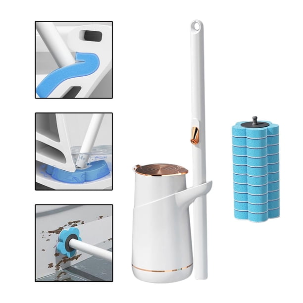 Esponja Escobilla de inodoro desechable perfecl Cabezal de Recambio de Varita de Inodoro 10x Cabeza Azul