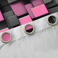 thumbnail image 4 of Manfei 3D Geometric Cubes Blackout Curtains Set of 2 (52x84 Each), Pink Gray Checkered Curtain, 4 of 6