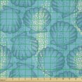 thumbnail image 2 of Ambesonne Ocean Fabric by the Yard Microfiber, Scallop Sea Shells Aquatic, 2 Yards, Sky Blue Beige, 2 of 4