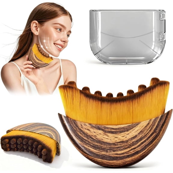 New Contour Face Brush, Dry Brushing Face Brush, GOAL ZONE Drainage Massager for Face, Neck & Face Sculpting, Portable Facial Tool, Fit The Skin,Reduce Puffiness for Daily Us,  (New Contour Brush)