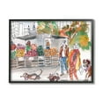 thumbnail image 2 of Stupell Industries Farmers Market Illustration City Dog Walkers Gray Framed by Mark Higden, 2 of 5