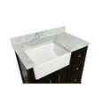 thumbnail image 2 of Zelda 36" Farmhouse Bathroom Vanity with Chocolate Cabinet and Carrara Marble Top, 2 of 6