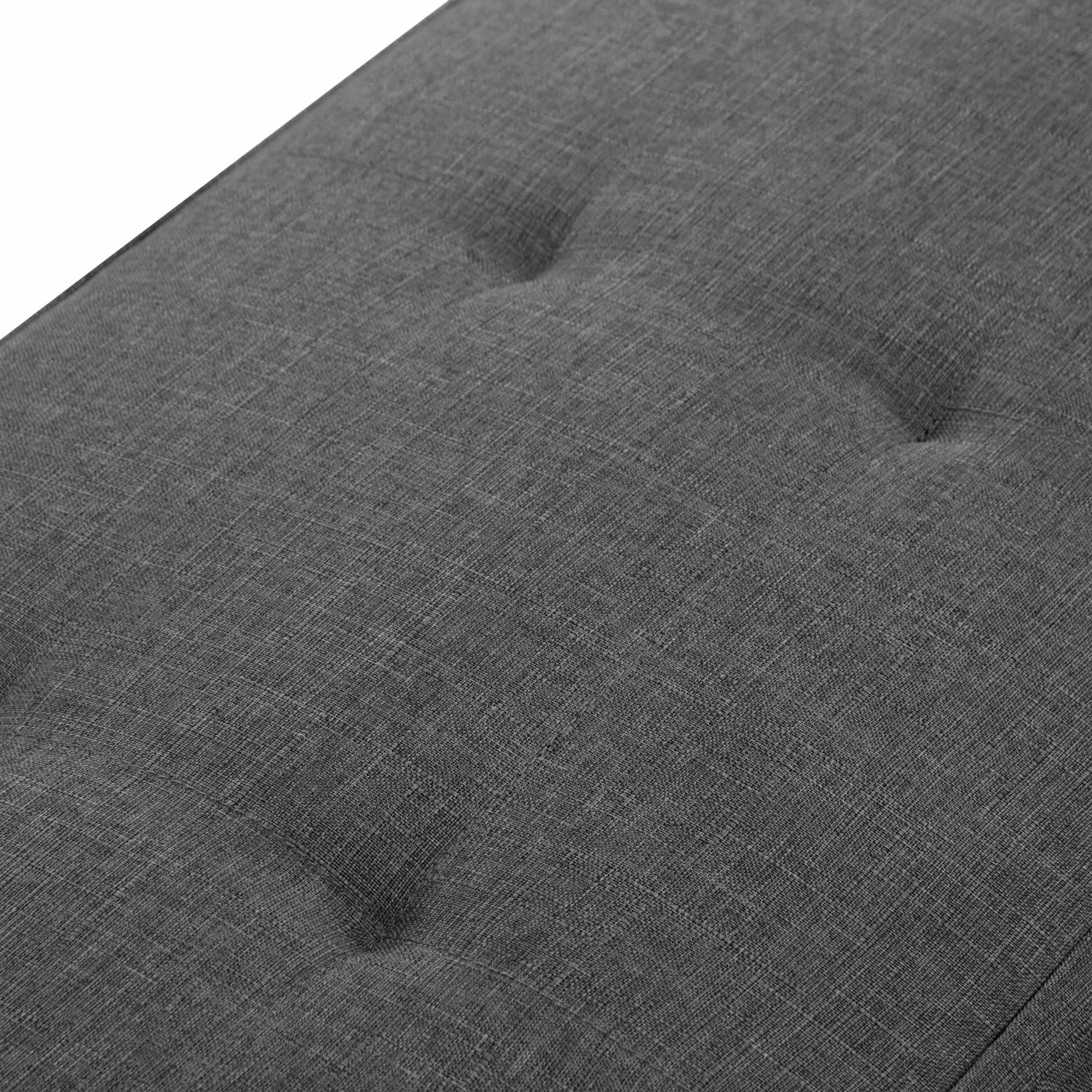 BSHTI Futon Convertible Sleeper Sofa Bed,With 3-Position Adjustable Backrest,Upholstered in Polyester Fabric,a Side Storage Pocket,Twin-Size Sleeper Sofa,Dark Gray