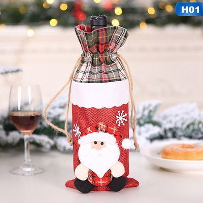 KABOER Christmas Hotel Restaurant Party Decoration Santa Claus Wine Bottle Set Wine Bag Gift Bag Champagne Wine