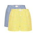 thumbnail image 4 of ameIAEA 2 Pack Women's Elastic Waisted Plaid Shorts Lounge Pajama Shorts Color Block Summer Shorts, 4 of 5