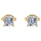 thumbnail image 1 of Pendientes tipo botón solitario JeenMata con diamante de talla cojín 0,38 quilates Chapado en oro amarillo 18 K sobre plata, 1 of 5