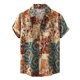 thumbnail image 1 of Hombres Casual Botones Playa Sin posicionamiento Estampado Turndown Camisa de manga corta Blusa Pompotops  oipoqjl49478, 1 of 8