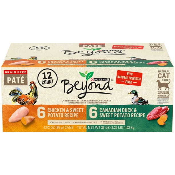 (12 Pack) Purina Beyond Grain Free Natural Pate Wet Cat Food Variety Pack, Grain Free Poultry, 3