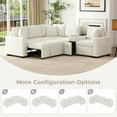 thumbnail image 5 of Harper & Bright Designs Modular Sectional Sofa with Pull Out Bed, Convertible Sofa Sleeper with Storage, Chenille U-shaped Sectional Sofa with Console and Cup Holders, White, 5 of 20