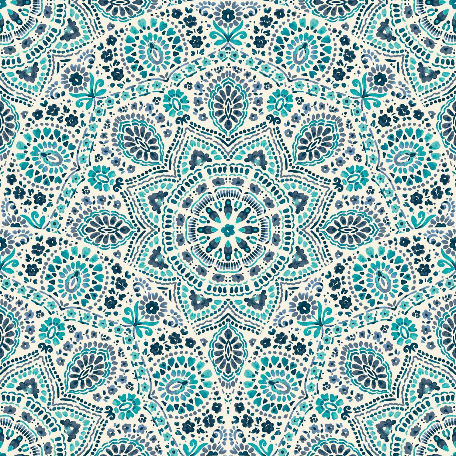 Better Homes & Gardens Blue Peel and Stick Paisley Wallpaper, Soleil ...
