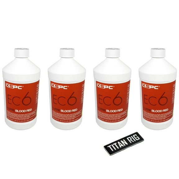 XSPC EC6 High Performance Premix Coolant, Translucent, 1000 mL, Blood Red, 4-pack