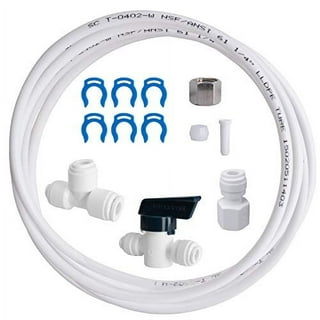 Metpure Ice Maker Fridge Installation Kit – 25' Feet Tubing for Appliance  Water Line with Stop Tee Connection and Valve for Quick Installation, 1/4  Fittings for Potable Drinking Water 