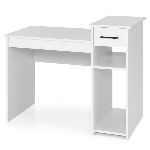 Patiojoy Bureau d'Ordinateur avec Étagère de Rangement Bureau d'Étude Moderne avec Tiroir Bureau Polyvalent pour Bureau à Domicile Table pour Portable