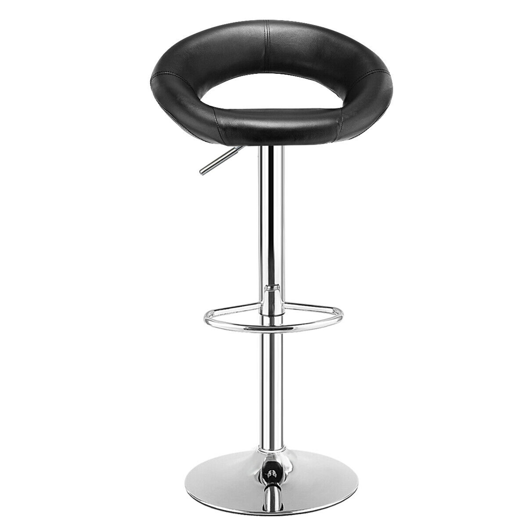 Gymax Bar Stool with Adjustable Height & Swivel, Black, Set of 4