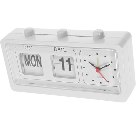 Niceauty White Manual Control Date Week Time Clock Ideal for Living Room Office and Bedroom