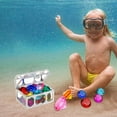 thumbnail image 4 of karymi 7PCS Kids Gemstones Toys Set Crystal Diamonds Jewelry Kit with Golden Treasure Chest Unique Shaped Colorful Glass Gemstones Pool Diving Treasure Hunts Kids Toys, 4 of 6