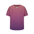 thumbnail image 4 of IYTR Mens Beach Shirts Summer Fashion Gradient Color Short Sleeve T Shirts Casual Pullover V Neck Tee Shirts Loose Sports Fitness Shirts Multicolor M, 4 of 5