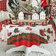 thumbnail image 2 of LUSHVIDA Christmas Tablecloth Round - 60inch Holly Ribbon Pattern Washable Wrinkle Resistant Holiday Tablecloths for Christmas Family Gathering, Dining Room Table 130GSM, 2 of 5