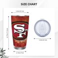 thumbnail image 4 of Taza térmica duradera de acero inoxidable 304 con tema del equipo de fútbol SF 49erss con tapa y pajita Taza térmica de acero inoxidable de 20 oz Taza para automóvil Adecuada para bebidas frías y, 4 of 8
