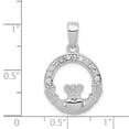 thumbnail image 3 of White Sterling Silver Charm Pendant Cubic Zirconia CZ Clear 26 mm 16, 3 of 3