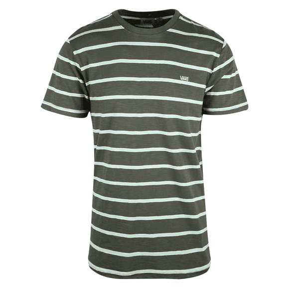 Vans T-Shirt pour Homme à Rayures Vert Turquoise Sans Fin S/S (S01)