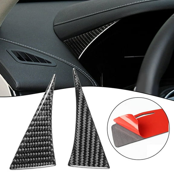 2Pcs Real Carbon Fiber Side Speedometer Cover Trim For Cadillac ATS ATSL 2013-19