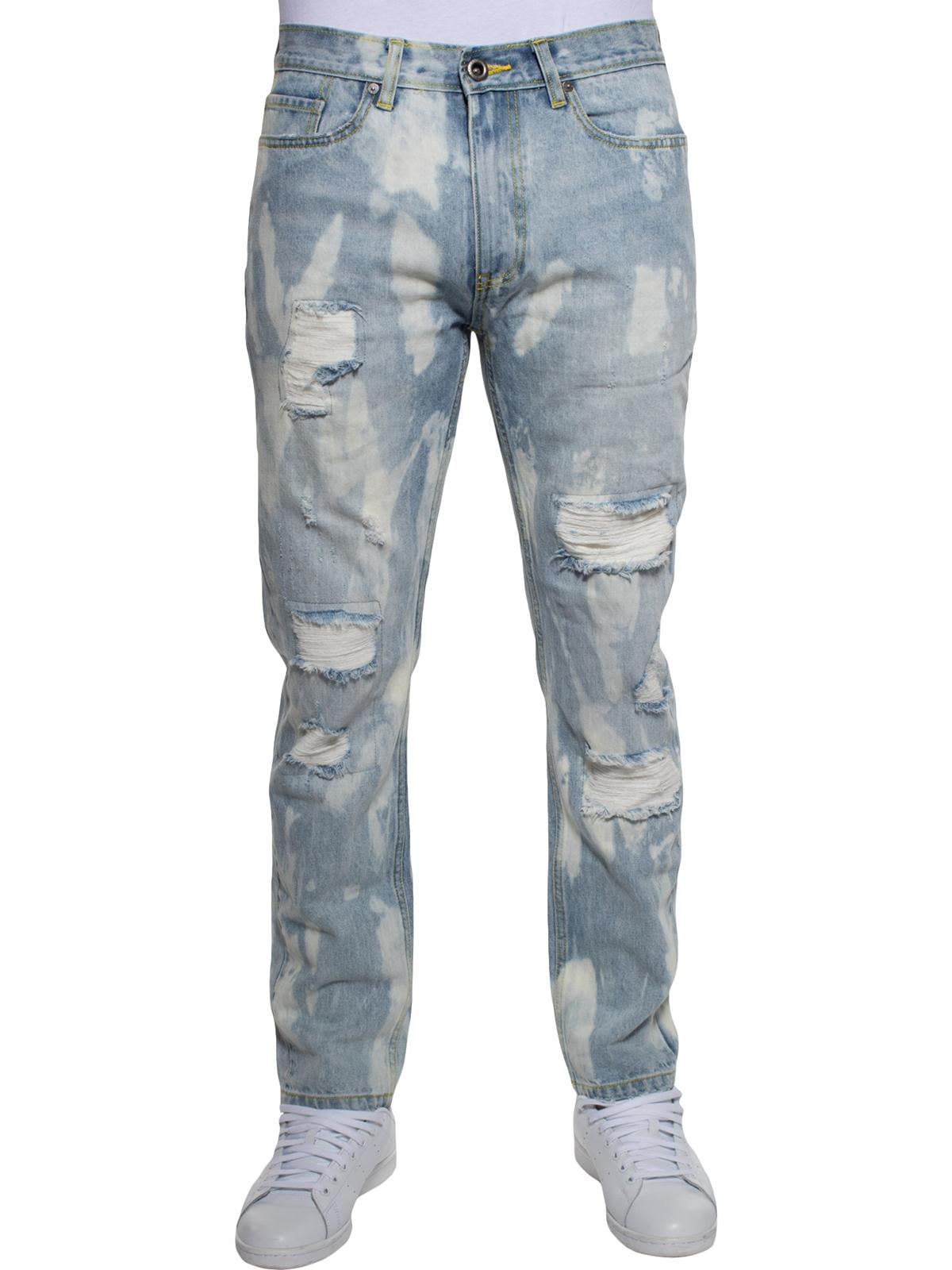 Sean Jean Mens Distressed Straight Leg 