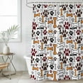 thumbnail image 4 of Dog Claws Bathroom Shower Curtains with 12 Hooks Polyester Waterproof Shower Curtain for Stalls and Bathtubs Pet Cat Cartoon Cute Animal Bone Pawprints Decorative Bathroom Curtain 36x72 Inches, 4 of 9