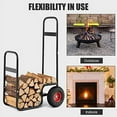 thumbnail image 6 of Firewood Log Cart, Heavy Duty Wood  / 10.5’’ Large All-terrain Wheels, Outdoor/Indoor Fire Wood Rack Storage Mover Rolling Dolly Hauler for Fire Pit Patio Garden, 6 of 7