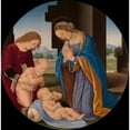 thumbnail image 2 of Lorenzo di Credi 12x12 Black Ornate Wood Framed Double Matted Museum Art Print Titled: Madonna Adoring the Child with the Infant Saint John the Baptist and an Angel (Early 1490s), 2 of 5