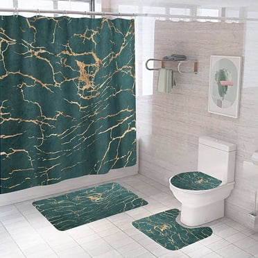 15 Piece Bathroom Set Shower Curtain & Bathroom Rugs - 6 Elegant Designs !!! - Walmart.com