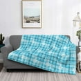 thumbnail image 2 of Disketp blue plaid Snowflake Flannel Blankets - Thick and Warm Blanket for Winter, Soft Fuzzy Plush King Blanket for All Seasons-40"x30", 2 of 6