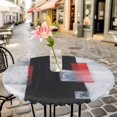 thumbnail image 6 of Red Black Modern Round Tablecloth for 36-44 Inch Tables,Fitted Table Cover with Elastic Edge,Abstract Oil Painting Geometric Artwork Waterproof Outdoor Table Cloth Protector for Patio Garden Dinner, 6 of 9