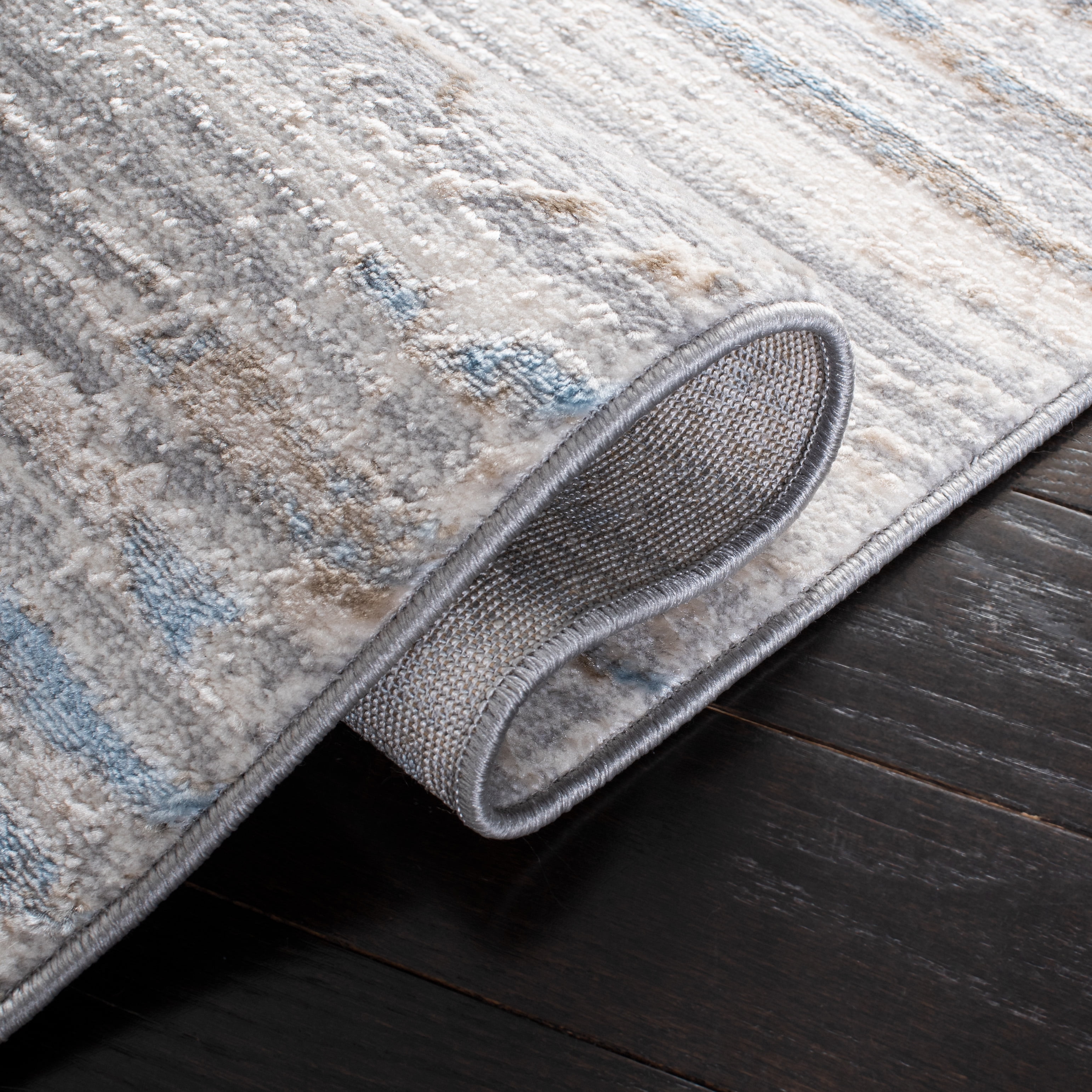 SAFAVIEH Lagoon Jarred Diamond Area Rug, Grey/Blue, 8' x 10'