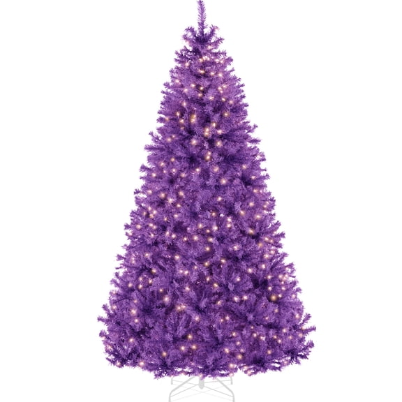 Best Choice Products 6ft Pre-Lit Purple Christmas Tree, Artificial Holiday Decoration w/ 250 Lights